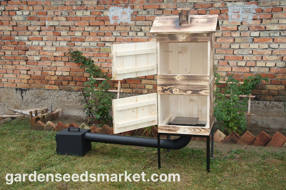 Fumoir à Bois QLS Deux Chambres – 50x120 Cm, Avec Thermomètre, Jardin