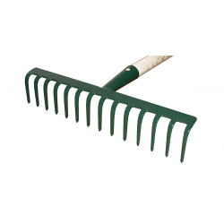 Čelična grablje od 16 zuba s drvenom drškom od 130 cm - 