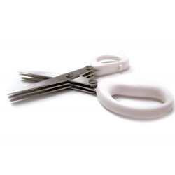 Tijeras de triple hoja - Hierbas cortadas - Blanco - 