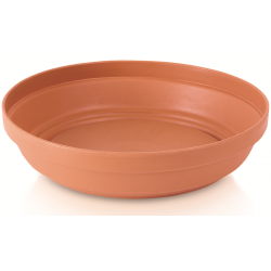Vaso semplice "Glinka" ø 15 cm con piattino - color terracotta - 