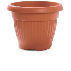 Jardinière d'extérieur "Terra" ø 15 cm avec soucoupe - couleur terre cuite - 