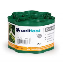 Mørkegrøn græsplæne kantet - 10 cm x 9 m - CELLFAST - 