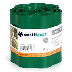 Mørkegrøn græsplæne kantet - 15 cm x 9 m - CELLFAST - 