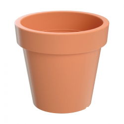Ľahký okrúhly kvetináč - Lofly - 13,5 cm - Terakota - 