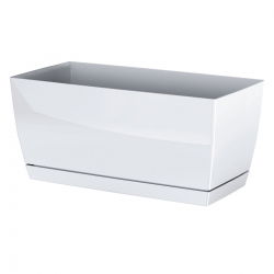 Kandiline ristkülikukujuline lillepott - Coubi - 24 x 12 cm - valge - 