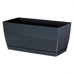 Kandiline ristkülikukujuline lillepott - Coubi - 24 x 12 cm - grafiit - 