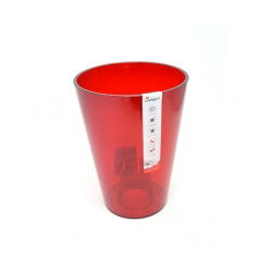 Pot de fleurs rond, haut - Lilia - 12,5 cm - Rouge transparent - 
