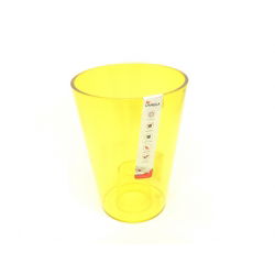 Pot de fleurs rond, haut - Lilia - 12,5 cm - Jaune transparent - 