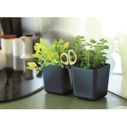 Pot Twins Cube "Twins Cube" - 24 x 11 cm - kelabu-grafit - 