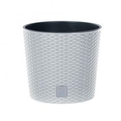 Pot bunga pusingan - Rato - 20 cm - Putih - 