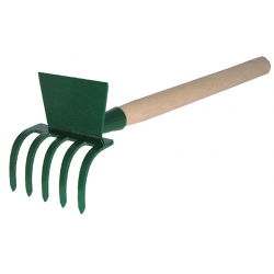 Rastrello da giardino universale con manico in legno - 30 cm - 