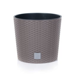 "Rato round" plantenpot met een inzet - 20 cm - mokka-bruin - 