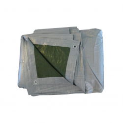 Terpal - 4 x 6 m - perak-hijau - 