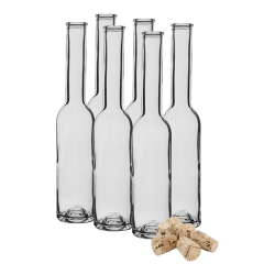 Likörflaska set med korkar - 200 ml - 6 st - 