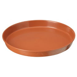 Rund træskål "Elba" underkop - 14,5 cm - terracotta-farvet - 