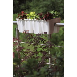 Balkongeländer-Box "Crown" - weiß - 58 cm - 