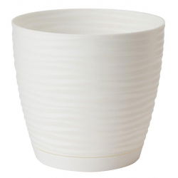 "Sahara petit" okrugli lonac s tanjurom - 13 cm - bijeli - 