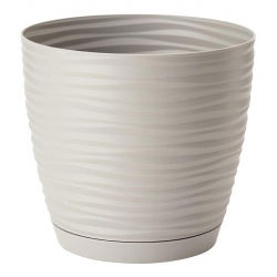 Nồi tròn "Sahara petit" với một chiếc đĩa - 13 cm - màu xám nhạt - 