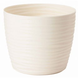 "Sahara petit" okruglo kućište za posudu za biljke - 15 cm - kremasto-bijelo - 