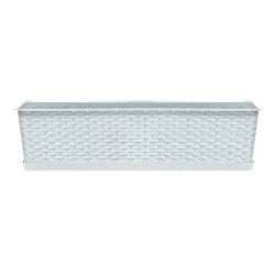 "Ratolla" balkonska kutija s pladnjem - 49 cm - bijela - 