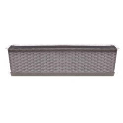 Balkonska kutija "Ratolla" s pladnjem - 49 cm - moka-smeđa - 