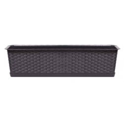 Kotak balkoni "Ratolla" dengan dulang + pemegang - 49 cm - umber, coklat gelap - 