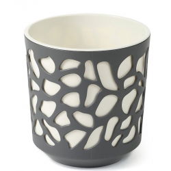 "Duet" bi-colour plant pot casing - 19.5 cm - anthracite-grey / creamy-white