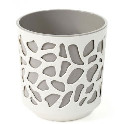 "Duet" kétszínű növénycserép - 25,5 cm - krémfehér / taupe - 