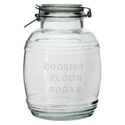 Ornamental, tøndeformet krukke med flip-top låg - Gammel - 3 l - 