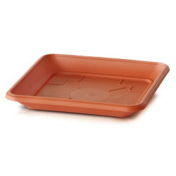 "Terra" udendørs kvadratisk planter tallerken - 14 cm - terracotta-farvet - 