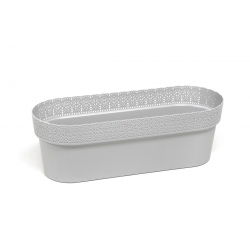 Mrežna balkonska kutija "Bella", s čipkastom završnom obradom - 50 cm - svijetlosiva - 
