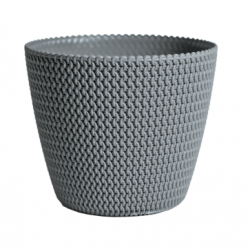 Pot tanaman bundar "Splofy" - 19 cm - batu abu-abu - 