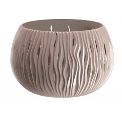 Plantador redondo "Sandy Bowl Basic" - 29 cm - mocha-marrom - 