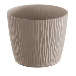 "Sandy" yuvarlak bitki saksısı - 15 cm - mocha-kahverengi - 