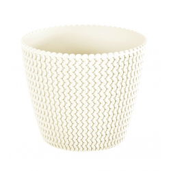 "Splofy" round plant pot - 13 cm - creamy-white