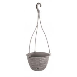 "Splofy Round W" okrugli viseći lonac s tanjurom - 23 cm - kameno-siv - 