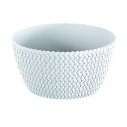 Pot bunga cetek bulat "Splofy" - mangkuk - 23.6 cm - putih - 