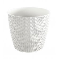 „Wheaty“ apvalus augalų vazonas - 13 cm - baltas - 