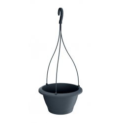 Okrugli viseći lonac "Respana W" s tanjurom - 23,5 cm - antracit-sivi - 
