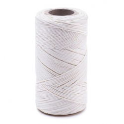 Hvid linned voksvåd tråd - 100 g / 120 m - 