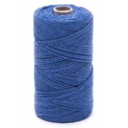 Blåt linned voksvåd tråd - 50 g / 60 m - 