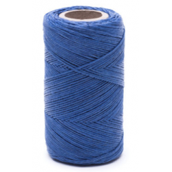 Blåt linned voksvåd tråd - 100 g / 120 m - 