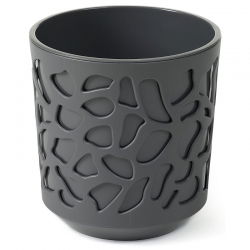 "Duet" bi-colour plant pot casing - 14 cm - anthracite-grey / anthracite-grey