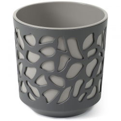 "Duet" kétszínű növényi edényház - 14 cm - antracitszürke / taupe - 