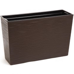 Fioriera / fioriera "Werbena" - 19 x 56 cm - cesellata, marrone moka - 