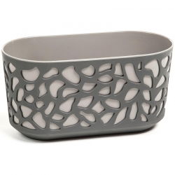 Penanam panjang dua warna "Duet" - 40 cm anthracite-grey / taupe - 