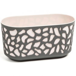 Penanam panjang dua warna "Duet" - 40 cm anthracite-grey / beige muda - 