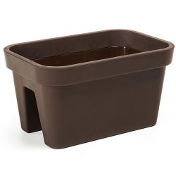 Scatola montata su ringhiera "Lobelia" - 45 cm - marrone moka - 