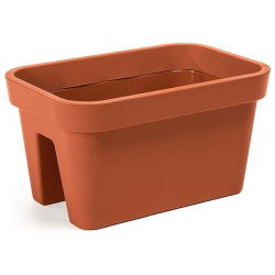 Scatola per parapetti "Lobelia" - 45 cm - rosso mattone - 