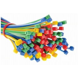 Nippusiteet, solmikoristeet, vetoketjut - 100 x 2,5 mm - punainen - 100 kappaletta - 